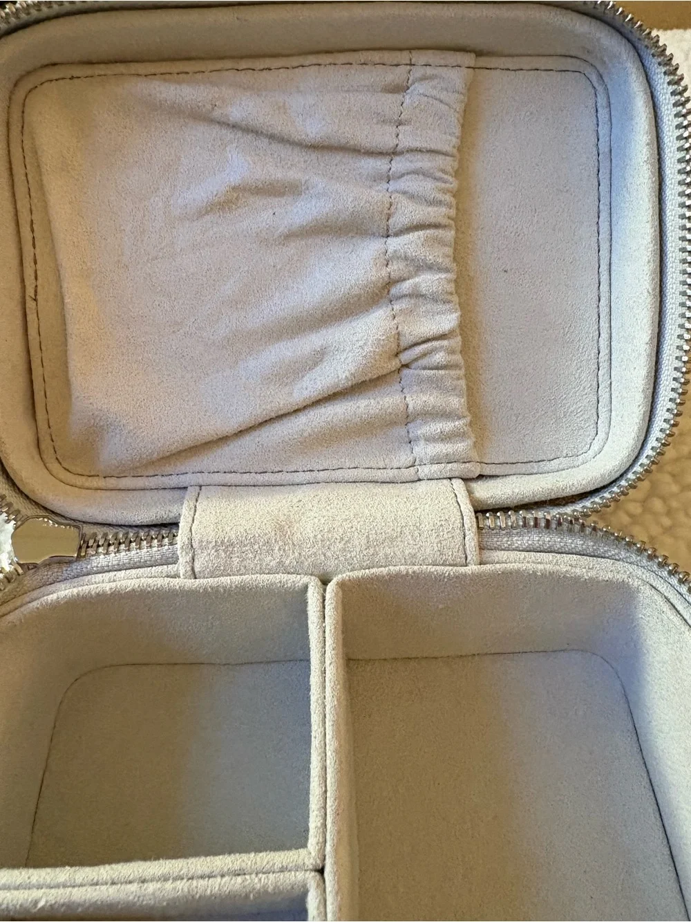 MZ Wallace Quilted Metallic Silver  Jewelry Box